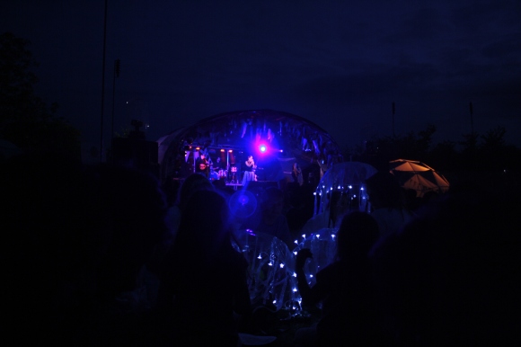 Umbrella jellyfish enjoy Martha Tilston on the main stage